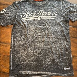 Rock Revival Men's Black Mineral Wash Logo Tee- Size Large